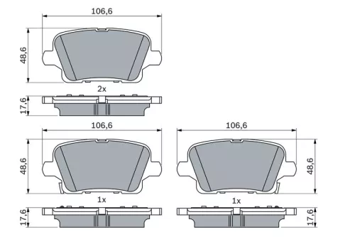 BOSCH Brake Pad Set, disc brake (0986424872)