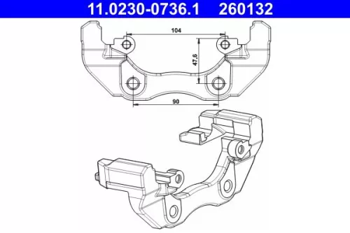 ATE Bracket, brake caliper (11.0230-0736.1)