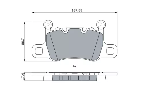 BOSCH Brake Pad Set, disc brake (0986424926)