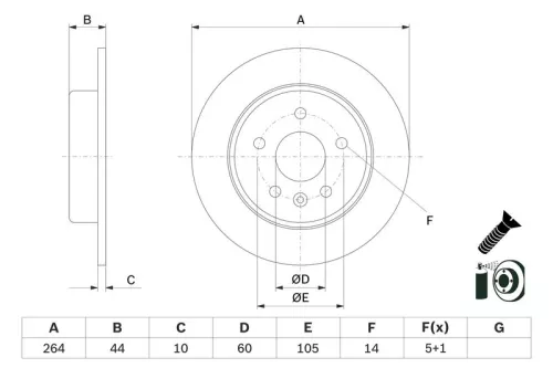 BOSCH Brake Disc (0986479D89)