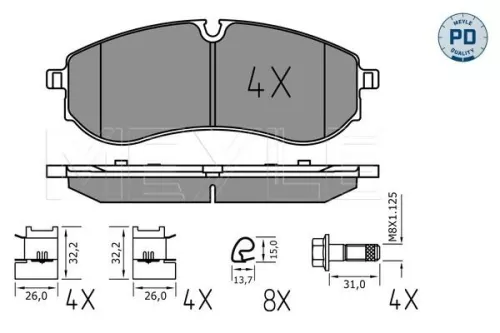 MEYLE Brake Pad Set, disc brake (0252249220/PD)