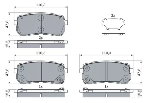 BOSCH Brake Pad Set, disc brake (0986494971)