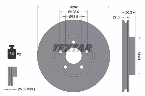 TEXTAR Brake Disc (92303405)