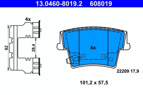 ATE Brake Pad Set, disc brake (13.0460-8019.2)