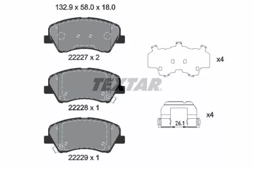 TEXTAR Brake Pad Set, disc brake (2222701)