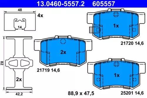 ATE Brake Pad Set, disc brake (13.0460-5557.2)
