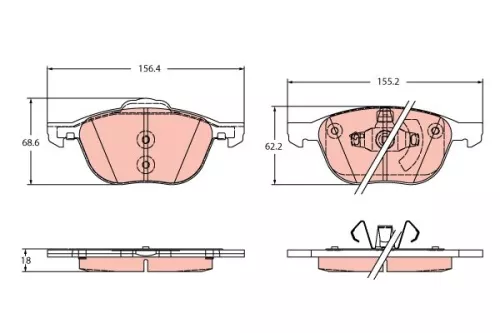 TRW Brake Pad Set, disc brake (GDB2348)