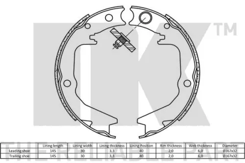 NK Brake Shoe Set (2730674)