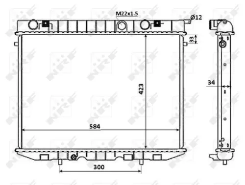 NRF Radiator, engine cooling (509532)