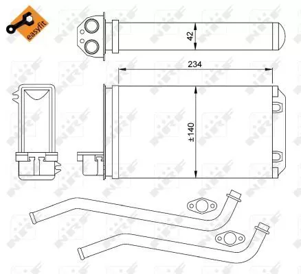 NRF Heat Exchanger, interior heating (58617)