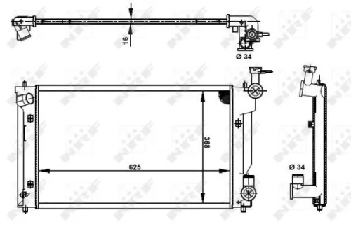 NRF Radiator, engine cooling (53398)