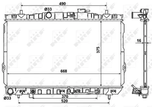 NRF Radiator, engine cooling (53356)