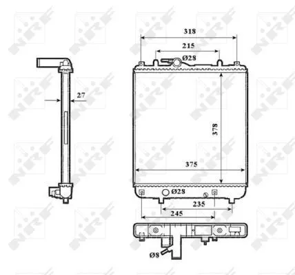 NRF Radiator, engine cooling (53825)