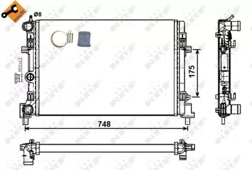NRF Radiator, engine cooling (53024)