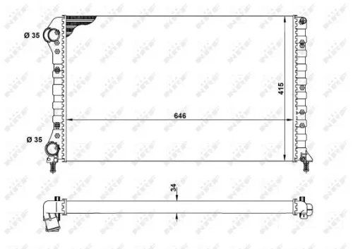 NRF Radiator, engine cooling (53627)