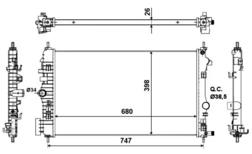 NRF Radiator, engine cooling (53776)