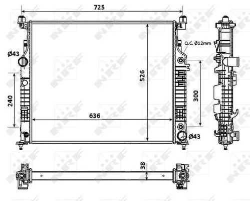 NRF Radiator, engine cooling (53937)