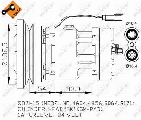 NRF Compressor, air conditioning (32281)