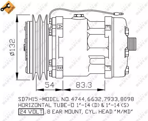 NRF Compressor, air conditioning (32135)