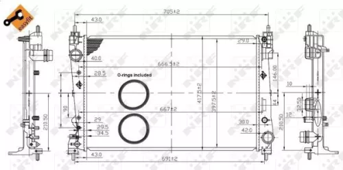 NRF Radiator, engine cooling (53454)