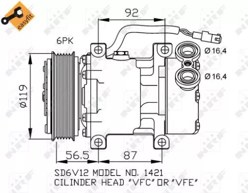 NRF Compressor, air conditioning (32244)