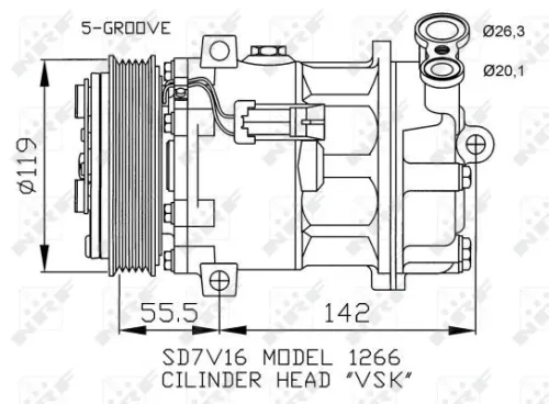 NRF Compressor, air conditioning (32269)