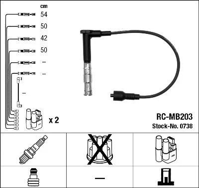 NGK Ignition Cable Kit (0738)