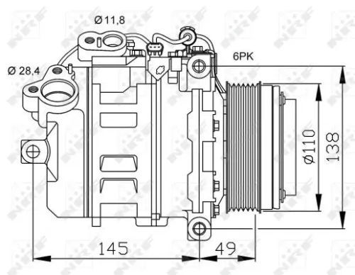NRF Compressor, air conditioning (32533)