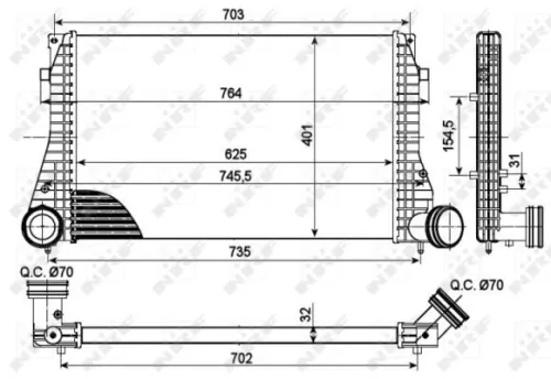 NRF Charge Air Cooler (30290)