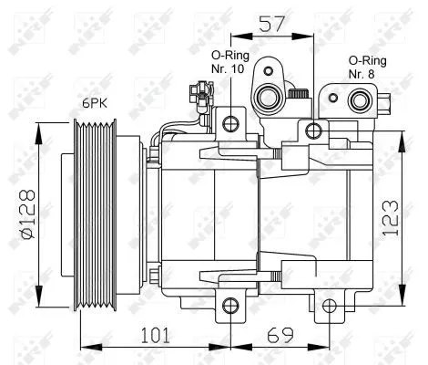 NRF Compressor, air conditioning (32204)