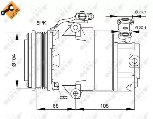 NRF Compressor, air conditioning (32082)