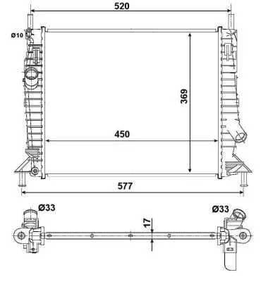 NRF Radiator, engine cooling (53028)
