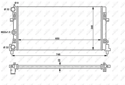 NRF Radiator, engine cooling (53024A)