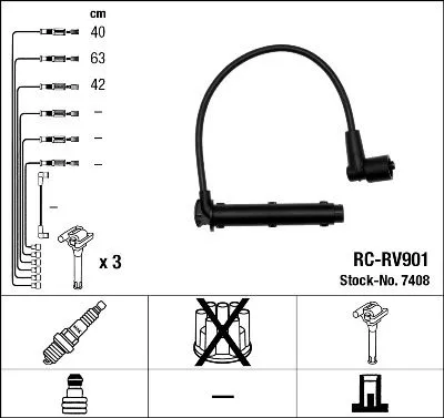 NGK Ignition Cable Kit (7408)