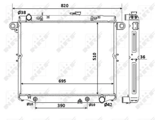 NRF Radiator, engine cooling (53919)