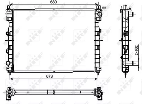 NRF Radiator, engine cooling (53096)