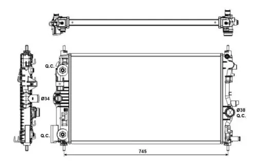 NRF Radiator, engine cooling (53143)