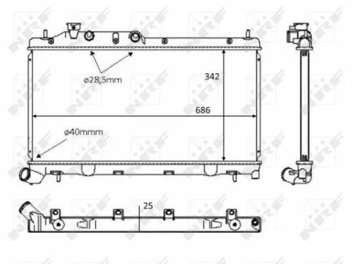 NRF Radiator, engine cooling (58385)