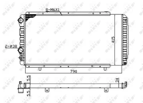 NRF Radiator, engine cooling (52062A)