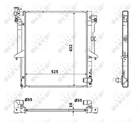 NRF Radiator, engine cooling (53907)