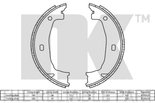 NK Brake Shoe Set (2715662)