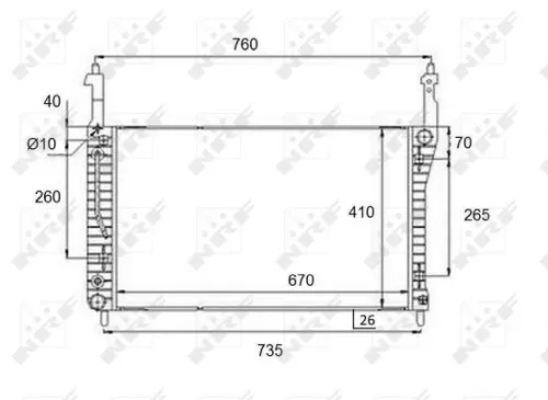 NRF Radiator, engine cooling (58509)