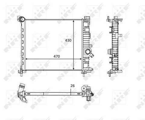 NRF Radiator, engine cooling (58473)