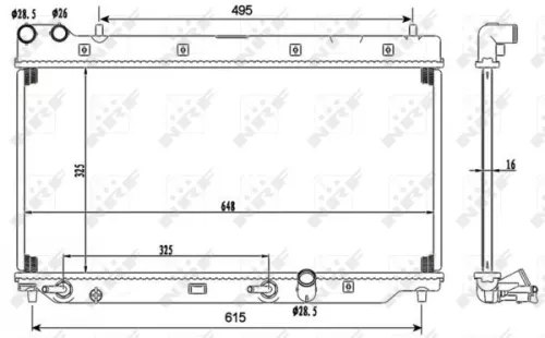 NRF Radiator, engine cooling (53110)
