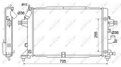 NRF Radiator, engine cooling (53145)