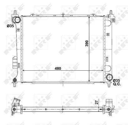 NRF Radiator, engine cooling (56057)