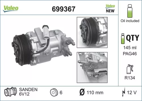 VALEO Compressor, air conditioning (699367)