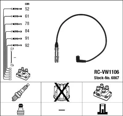 NGK Ignition Cable Kit (6867)
