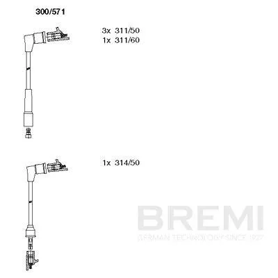 BREMI Ignition Cable Kit (300/571)