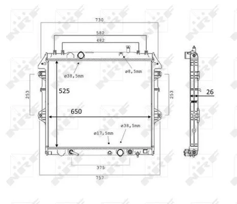 NRF Radiator, engine cooling (58534)